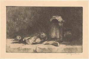 Nature morte avec fruits et bocal - Willem Adrianus Grondhout (signed by artist)