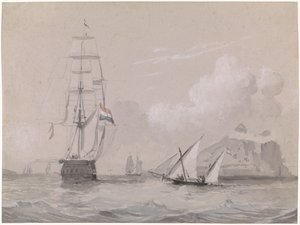 Navire hollandais au large de Gibraltar - Willem Anthonie van Deventer