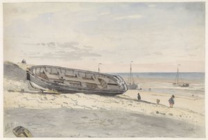 Bateaux sur la plage - Willem Anthonie van Deventer