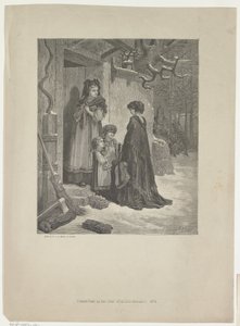 Femme avec une guitare devant la maison d
