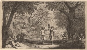 Bacchanale avec un couple dansant au centre - Willem Basse