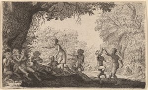 Bacchanale avec un couple dansant à droite
