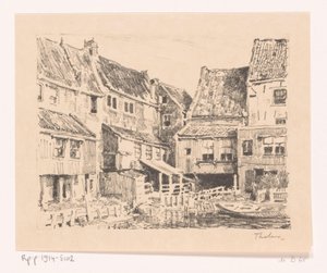 Arrière des vieilles maisons, à Enkhuizen - Willem Bastiaan Tholen (signed by artist)