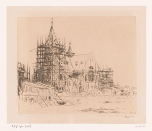 Église en construction - Willem Bastiaan Tholen (signed by artist)