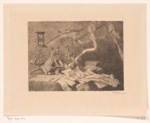 Nature morte avec objets tombants et cassés - Willem Bastiaan Tholen (signed by artist)