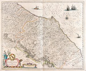 Ancône, Marches, Italie, dans "Theatrum Orbis Terrarum, sive Atlas Novus" de Willem Blaeu, Amsterdam