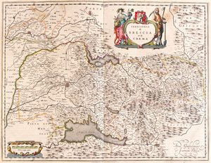 Brescia, Crema, Italie, dans "Theatrum Orbis Terrarum, sive Atlas Novus" de Willem Blaeu, Amsterdam