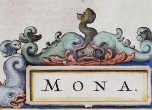 Dauphins, frontispice de style Roquaille. Détail de l