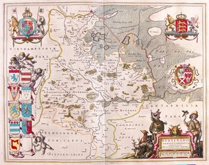 Huntington shire, dans "Theatrum Orbis Terrarum, sive Atlas Novus" de Willem Blaeu, Amsterdam - Willem Blaeu