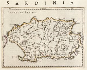 Île de Sardaigne, Italie, dans le "Theatrum Orbis Terrarum, sive Atlas Novus" de Willem Blaeu, Amsterdam - Willem Blaeu