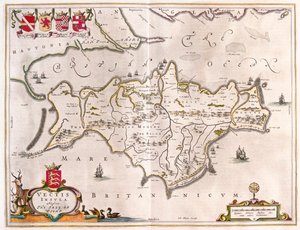 Île de Wight, dans "Theatrum Orbis Terrarum, sive Atlas Novus" de Willem Blaeu, Amsterdam