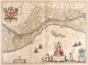Ligurie, Italie, dans le "Theatrum Orbis Terrarum, sive Atlas Novus" de Willem Blaeu, Amsterdam - Willem Blaeu