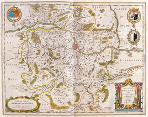 Lorraine, Metz, dans "Theatrum Orbis Terrarum, sive Atlas Novus" de Willem Blaeu, Amsterdam