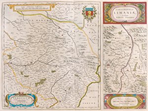 Lymoges - Clermont - Ferrand, dans "Theatrum Orbis Terrarum, sive Atlas Novus" de Willem Blaeu, Amsterdam - Willem Blaeu