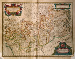 Carte du Duché de Montferrat, de Regionum Italiae, par Willem Blaeu