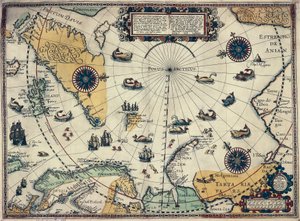 Carte des régions polaires, par le cartographe néerlandais Willem Janszoon Blaeu
