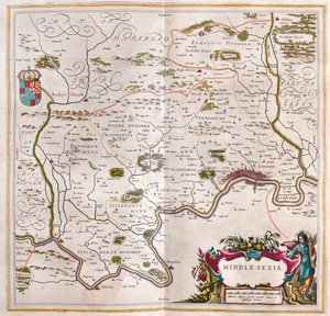 Middlesex, dans "Theatrum Orbis Terrarum, sive Atlas Novus" de Willem Blaeu, Amsterdam - Willem Blaeu