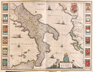Naples, Italie, dans "Theatrum Orbis Terrarum, sive Atlas Novus" de Willem Blaeu, Amsterdam