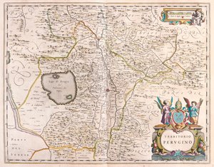 Pérouse, Italie, dans "Theatrum Orbis Terrarum, sive Atlas Novus" de Willem Blaeu, Amsterdam - Willem Blaeu