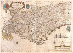 Provence, dans "Theatrum Orbis Terrarum, sive Atlas Novus" de Willem Blaeu, Amsterdam