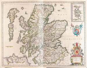Écosse, dans "Theatrum Orbis Terrarum, sive Atlas Novus" de Willem Blaeu, Amsterdam