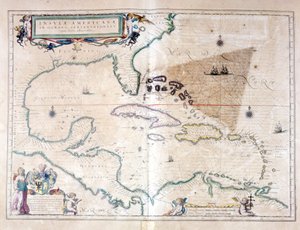 La mer des Caraïbes : on peut voir le triangle des Bermudes entre l
