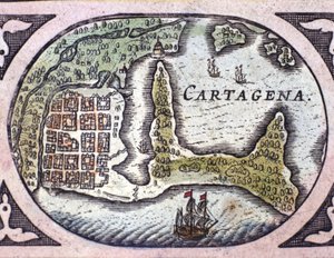 Vue de Carthagène en Colombie (Amérique du Sud). Détail d