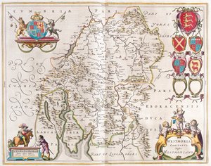 Westmorland, dans "Theatrum Orbis Terrarum, sive Atlas Novus" de Willem Blaeu, Amsterdam - Willem Blaeu