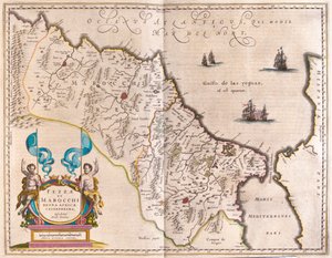 Afrique du Nord-Ouest et Maroc, dans "Theatrum Orbis Terrarum, sive Atlas Novus" de Willem Blaeu, Amsterdam - Willem Blaeu