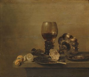 Nature morte avec un verre cassé