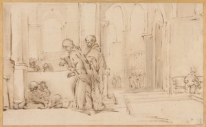 Pierre et Jean à la porte du temple - Willem Drost