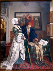 Charles V et Jeanne Vandergeynst au berceau de leur fille Marguerite, 1870 - Willem Geets