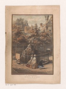 Fontaine et cour intérieure sur le Prinsengracht à Amsterdam