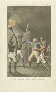 Deux figures avec des épées près de deux hommes noirs - Willem Hendrik Hoogkamer