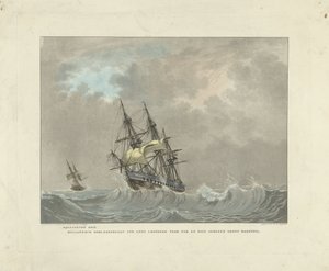 Navire à voile sur de hautes vagues - Willem Hendrik Hoogkamer
