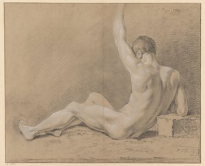 Homme nu assis, vu de dos (1er prix 1769) - Willem Joseph Laquy