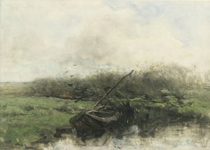 Barque dans un fossé