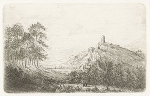 Paysage montagneux avec château au sommet - Willem Matthias Jan van Dielen