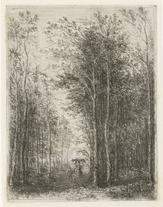 Paysage forestier avec ramasseurs de bois - Willem Matthias Jan van Dielen