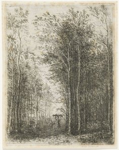 Paysage forestier avec ramasseurs de bois - Willem Matthias Jan van Dielen