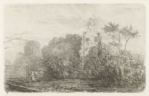 Paysage avec ruine et deux figures