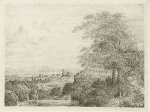 Paysage méridional avec temple et figures - Willem Matthias Jan van Dielen