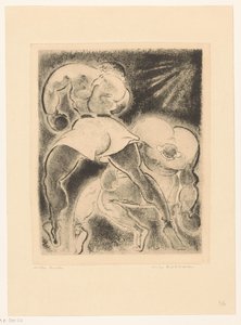 Deux hommes boxant - Willem Retera (signed by artist)
