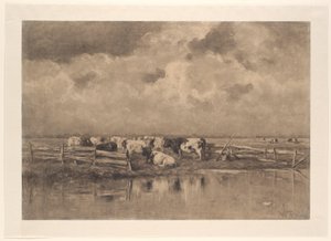 Melkbocht aan de Schie - Willem Roelofs (I) (signed by artist)