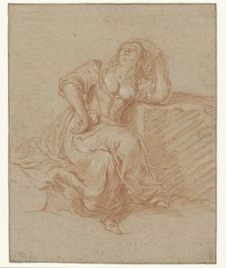 Femme assise dans une pose lascive