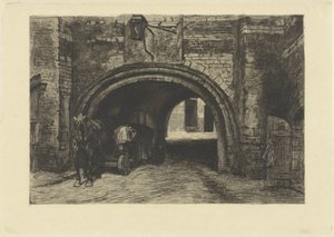 Véhicule avec cheval sous une vieille porte - Willem Steelink (II)
