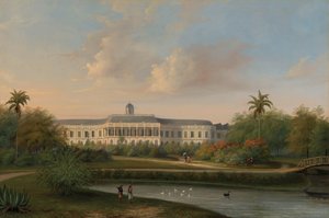 Vue arrière du palais de Buitenzorg avant le tremblement de terre du 10 octobre 1834 - Willem Troost (II)
