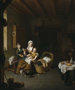 Une mère nourrissant son enfant - Willem Van Mieris