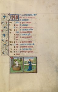 Page du calendrier de septembre ; Faire du vin ; Balance - Willem Vrelant