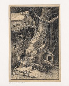 Maison miniature contre un arbre - Willem Wenckebach